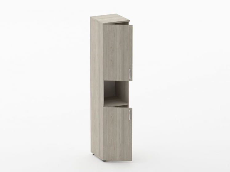 Шкаф высокий закрытый с нишей Глассй 6.19.11Л Дуб сантана светлый / Glassy_1