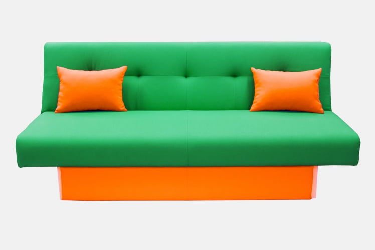 Диван МАНГО 4 (2 категория) Зеленый Оранжевый / MANGO_0