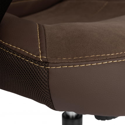 Кресло ИНТЕР (24) кож/зам/флок/ткань, коричневый, 36-36/6/ТВ-24 / INTER 36-36/6/TW-24_8