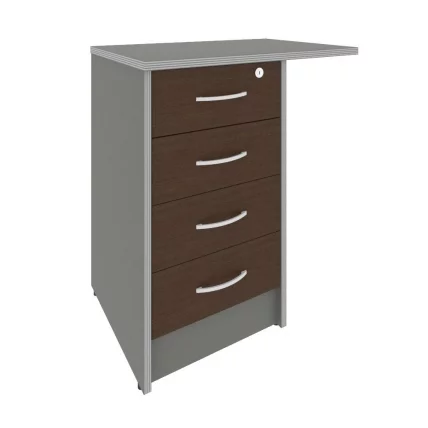 Тумба приставная с фолдингом Рива А.ТП-4.3Ф-С Венге/металлик / Riva А.ТП-4.3F-S_0