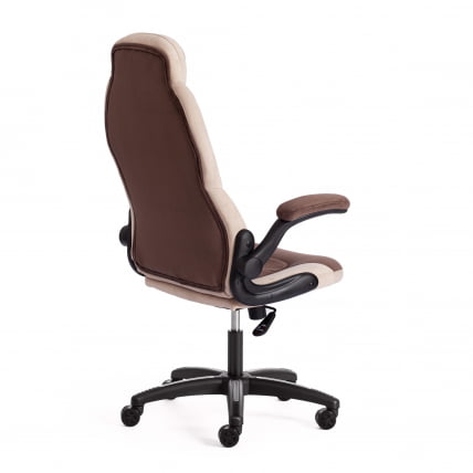 Кресло офисное БАЗУКА флок , коричневый/бежевый/коричневый перфорированный, 6/7/6/06 / BAZUKA_2