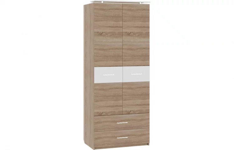 Шкаф (2 створки с ящиками) Импульс СН16.04 Дуб сонома/белый глянец / SN16.04_0