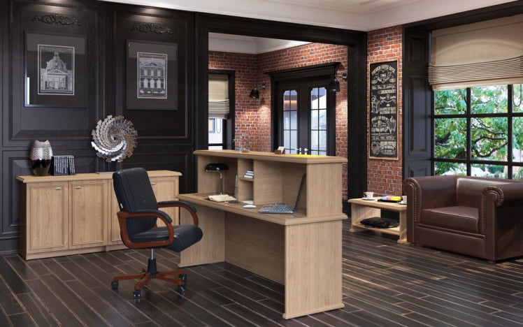 Стойка ресепшен РМС 120 Бук тиара / RMS_3