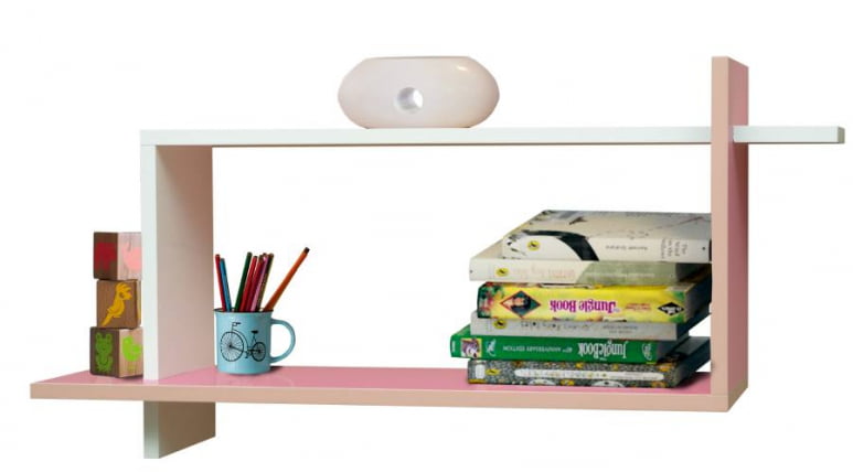 Полка навесная №7 Белый/Ярко-розовый_0