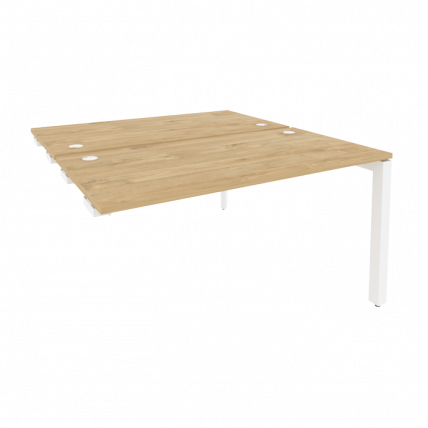 Стол-приставка двойной на П-образном м/к к опорным элем. ОНИКС О.МП-Д.СПР-3.7 Тиквуд Светлый/Белый / ONIX O.MP-D.SPR-3.7_0