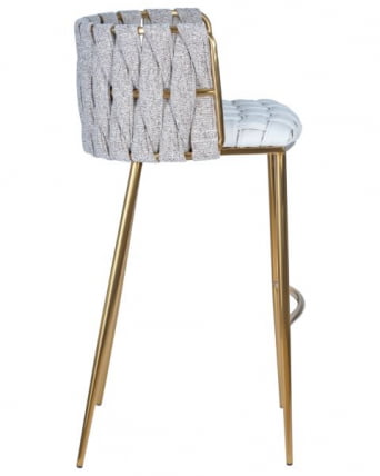 Стул барный ДОБРИН ЕММА ГОЛД (белый ПУ (Т-01), белая ткань (Ф-49)) 4 шт / DOBRIN EMMA GOLD PU (T-01), (F-49))_3