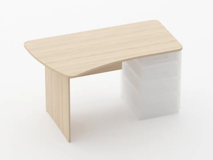 Стол эргономичный под встроенную тумбу Глассй 1.121.14Л Венге / Glassy_0