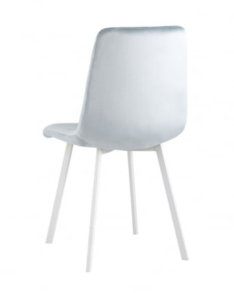 Комплект из двух стульев Чиллй велюр серо-голубой ножки металл белые / Chilly_6