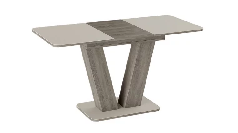 Стол раздвижной Чинзано тип 1 Дуб сонома трюфель/стекло бежевое матовое_0