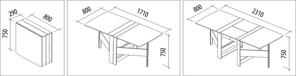 Стол-книжка Колибри-12.2 Белый шпон_3