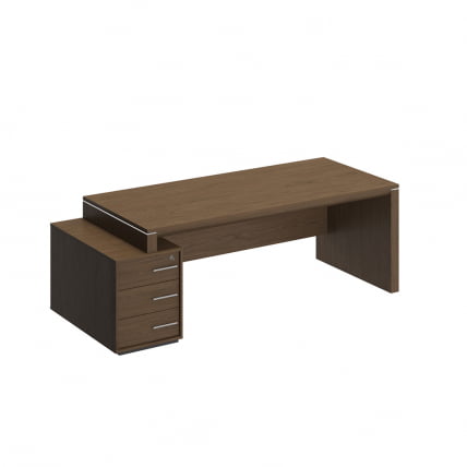 Стол руководителя правый на опорной тумбе малой ВЕЛАР ВЛ 149 ДТ Дуб табачный / VELAR_0