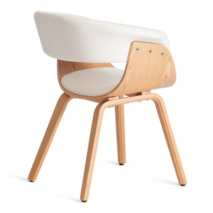 Стул ВИМТА (мод.8021) дерево / экокожа, 69х56х77 см, натуральный/белый / VIMTA (mod.8021)_2