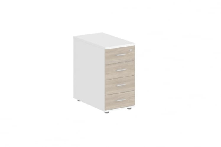 Тумба приставная с 4 ящиками Сигма СГ.523.ВХ.ОД Белый Дуб темный / Sigma SG.523.WH.OD_0