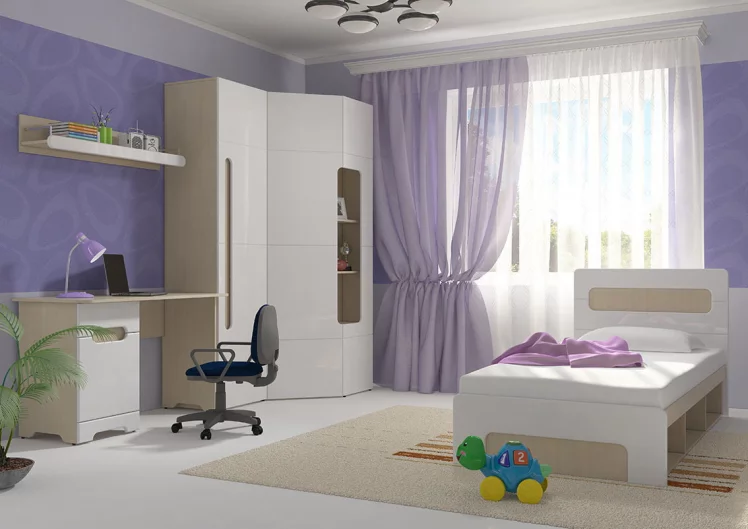 Тумба Палермо Юниор 06 Ясень шимо светлый Белый глянец_4