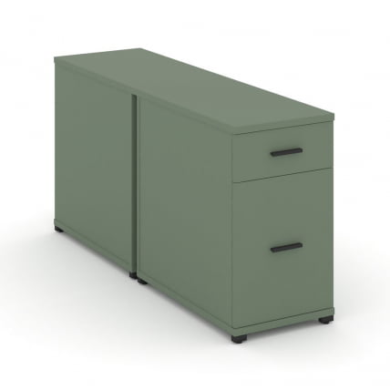 Тумба двухсторонняя опорная приставная с ящиком и распашным фасадом CОНCЕПТ CН.ДТГО-005 Б/В Кобо Черный / CONCEPT CN.DTGO-005 B/W_0