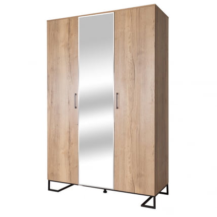 Шкаф трехстворчатый с зеркалом Лофт с зеркалом Дуб Натур / Loft_3