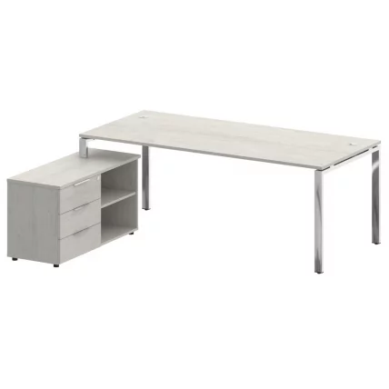 Стол рабочий руководителя с опорной тумбой левый МЕТАЛ СЙСТЕМ ДИРЕCТ БГ.СРТ-6.9 Л Дуб Наварра / METAL SYSTEM DIRECT_0