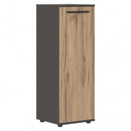 Шкаф-колонка с глухой средней дверью ЕДИС ЕМCС 42.1 Дуб Денвер светлый Черный Мокко / EDIS EMCS_0