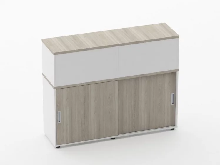 Тумба комбинированная высокая для рабочего модуля Дека 9.04.145 Дуб Сантана светлый/Белый / Deka_0