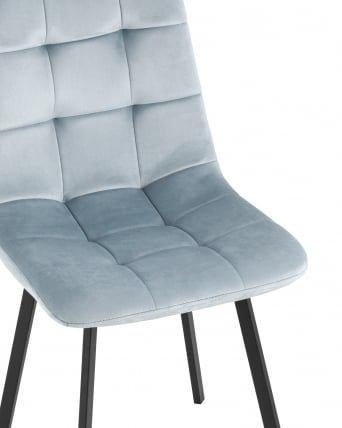 Комплект из двух стульев Чиллй велюр серо-голубой ножки металл черные / Chilly_3