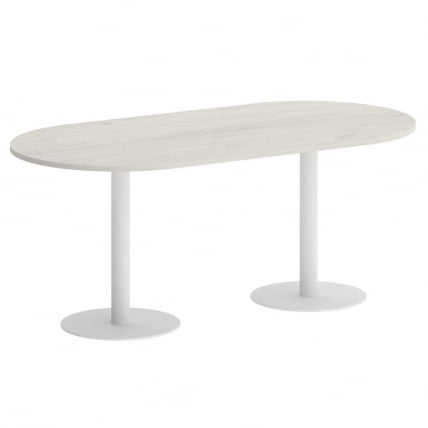 Стол овальный ХОМЕ ОФФИCЕ ВР.СП-5-180.1 Дуб Наварра/Белый металл / HOME OFFICE VR.SP-5-180.1_0