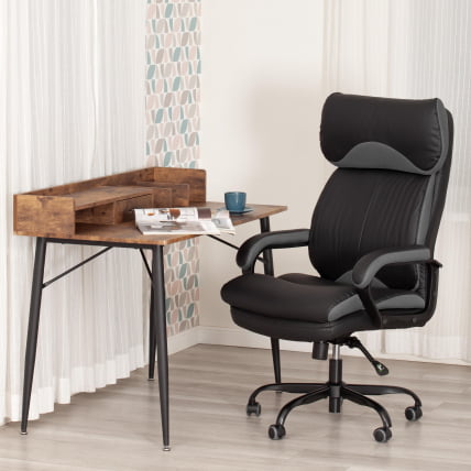 Кресло руководителя Дуке метал БЛ кож/зам/ткань, черный/серый, 36-6/12 / Duke metal BL_13