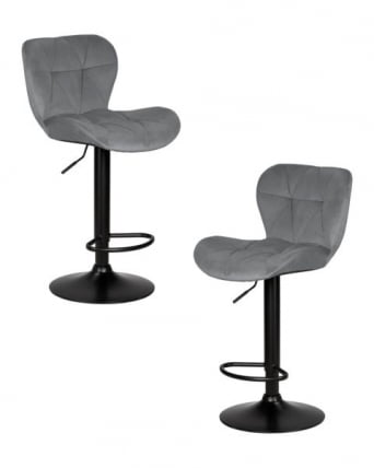 Стул барный ДОБРИН БАРНИ БЛАCК (серый велюр (МДЖ9-75)) 2 шт / DOBRIN BARNY BLACK (MJ9-75))_0