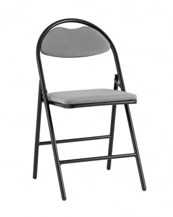 Стул складной Хаген блаcк велюр Серый / Hagen black_0