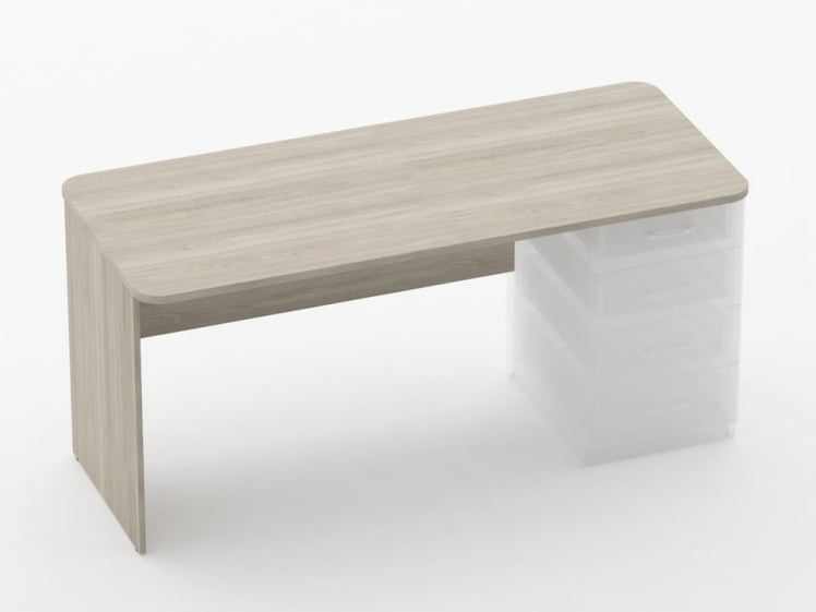 Стол прямой под встроенную тумбу Глассй 1.101.16Пр Дуб сантана светлый / Glassy_0