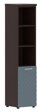 Шкаф колонка с глухой малой дверью и топом (правый) Торр ЛУКС ТЛХC 42.5 Р Венге Магия Серо-голубой / Torr LUX TLHC R_0
