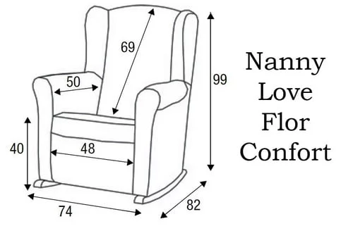 Кресло-качалка Микуна Винг/Флор вхите/беиге искусственная кожа / Micuna Wing/Flor white/beige_1