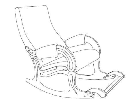 Кресло-качалка Модель 707 венге / Малта 15А / Malta 15A_4