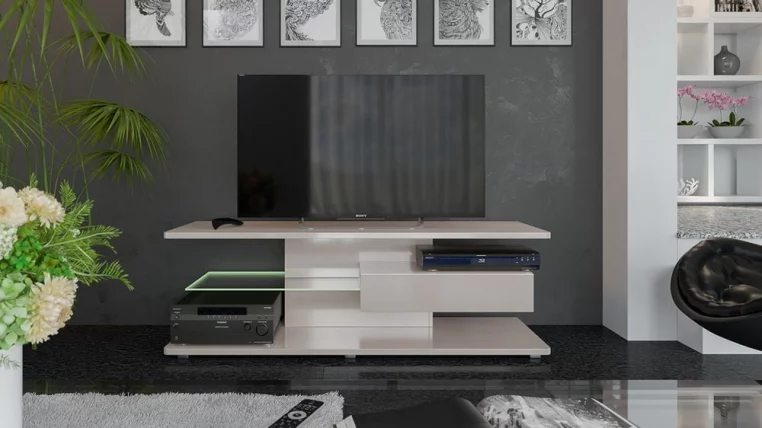 Тумба ТВ тип 1 Диамонд Бежевый глянец / Diamond_2