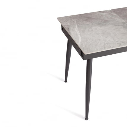 Стол обеденный Балморал / Балморал столешница керамика (глянцевая) / опоры металл, серый/черный, (120+40)х80х75 см / Balmoral_4