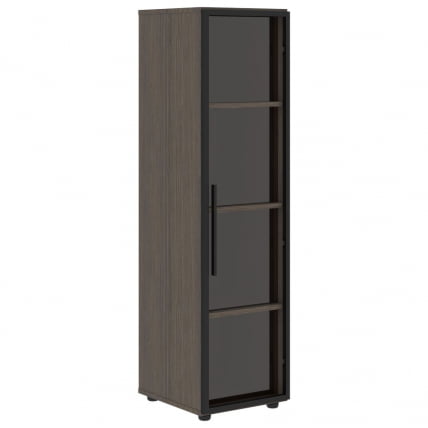 Шкаф-колонка со стеклянной дверью в металлической раме (правый) ВЕЛИОН ВМCС 40.2 Р Дуб Сильвер / VELION VMCS R_0