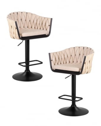 Стул барный ДОБРИН ЛЕОН (бежевая ткань (ЛАР 275-1)) 2 шт / DOBRIN LEON (LAR_0