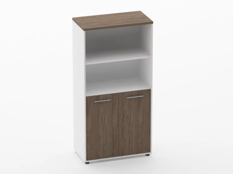 Шкаф 3 широкий 2 полки открытые, 2 полки закрытые Дека 10.16.111 Дуб Верцаска/Белый / Deka_0