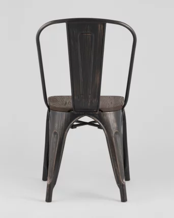 Стул Толикс Воод 850 Черная патина с золотом / Tolix Wood_5