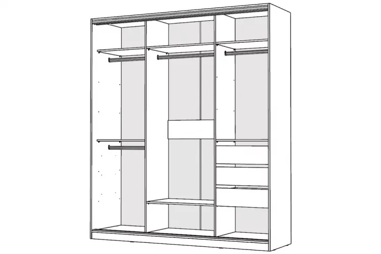 Шкаф-купе 2-х дверный Виктория 1800х584х2300, Белый 18ДЗДЗ-ЯШШШ-Б 310-813_1