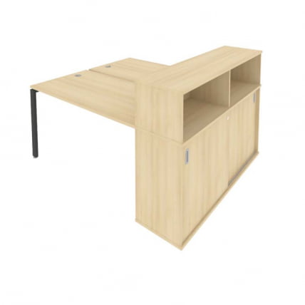 Рабочая станция с опорным шкафом-купе Метал Сйстем Б.РС-СШК-2.3 Акация/Антрацит / Metal System_0