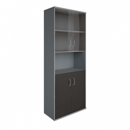 Шкаф высокий широкий Рива А.СТ-1.4 Венге/Металлик / Riva_0