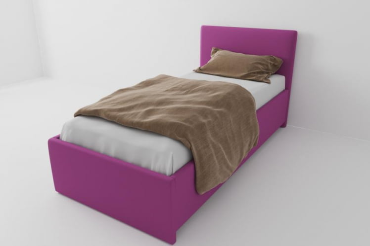 Кровать Эко Стандарт с ортопедическим основанием (Берхоусе) Цвет фасада: Розовый; Материал фасада: ЛДСП; Спальное место: 800х2000 мм / (Berhouse)_0