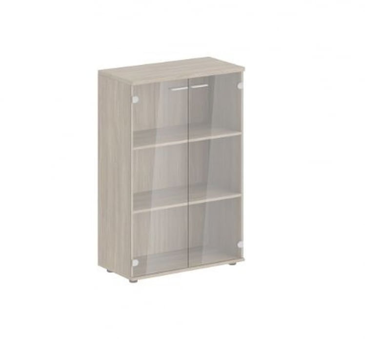 Шкаф средний двухдверный со стеклом Сигма СГ.813.ОД.ГЛ Дуб темный / Sigma SG.813.OD.GL_0