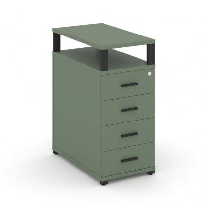 Тумба приставная с 4-мя ящиками и надставкой CОНCЕПТ CН.ТГО-003 Б/В Кобо Черный / CONCEPT CN.TGO-003 B/W_0