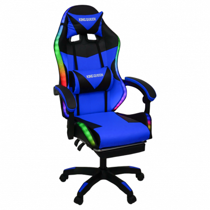 Кресло 1209 КИНГКУЕЕН, цвет черный/синий с подсветкой, 1209-блаcк-блуе-масс-лед / KINGQUEEN, 1209-black-blue-mass-led_0