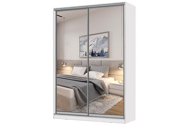 Шкаф-купе 2-х дверный Виктория 1600х584х2300, Белый 16ДЗДЗ-Б 310-263_0