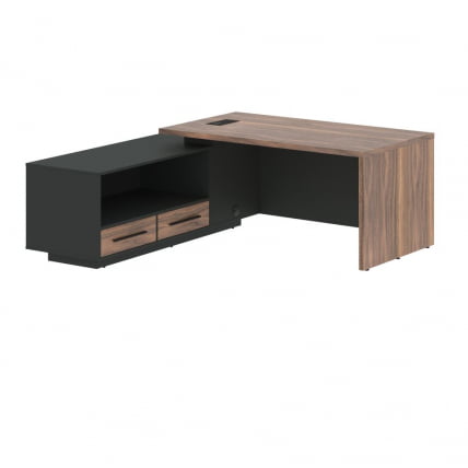 Стол руководителя левый ВЕЛИОН ВЕНЕЕР ВРCТ 1919 Л Американский орех Яшма черная / VELION VENEER VRCT L_0