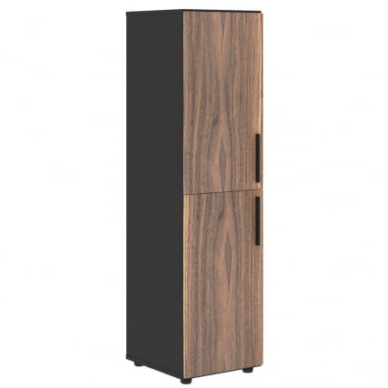 Шкаф-колонка с 2 глухими малыми дверьми (левый) ВЕЛИОН ВЕНЕЕР ВРМCС 40.4 Л Американский орех Яшма черная / VELION VENEER VRMCS L_0