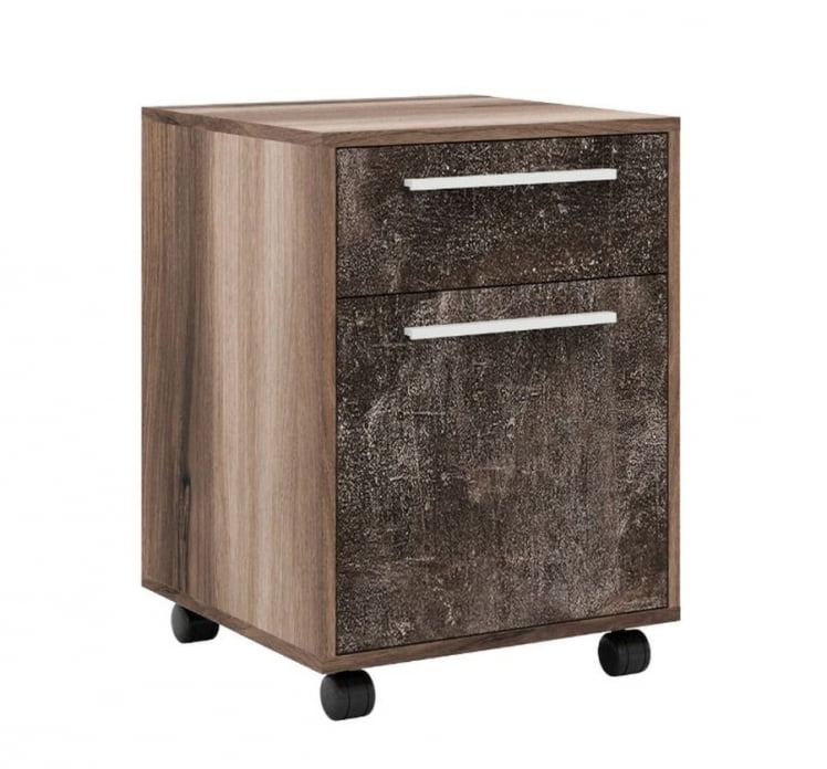 Тумба подкатная 2 ящика Б-ТОНЕ БТН36130242 Вяз Бетон темный / B-TONE BTN36130242_0