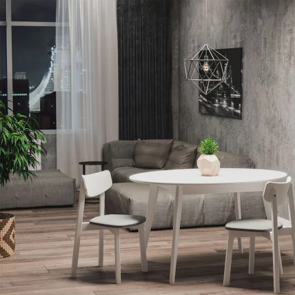 Стул с мягким сиденьем Вега Пинк кашемир Эмаль белая / Pink_4